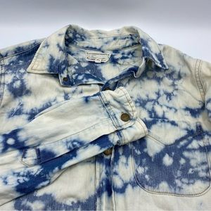Current/Elliott Long Sleeve Thunder Women Size 2 Tie Dye Button Distressed Denim